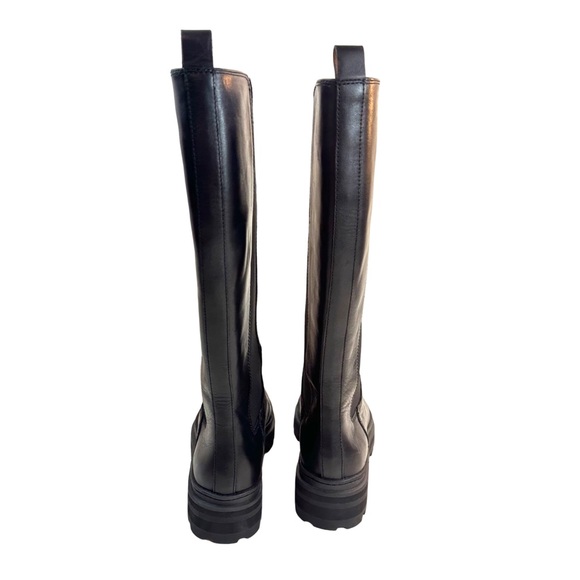 Madewell The Poppy Tall Lugsole Boot with Extended Calf Size:7.5Color:True Black - Picture 9 of 16